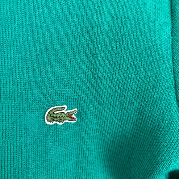 VTG Lacoste Women's Full Zip Green Cardigan Sweater-Size 6-Preppy/Academia - Picture 4 of 4